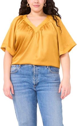 Vince Camuto Bell Sleeve Satin Top in Golden Spice at Nordstrom, Size 2X
