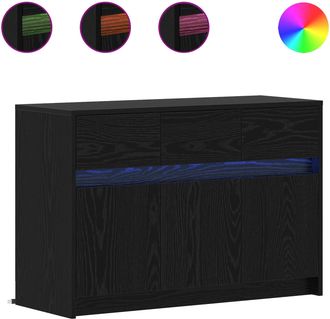 vidaXL Mueble De Tv 91 X 34 X 61 Cm Roble Negro Madera De Ingenier&iacute;a Vidaxl