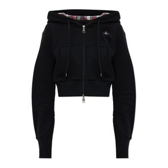 Vivienne Westwood Zip-throughs, female, Black, Size: S Logo Sweatshirt