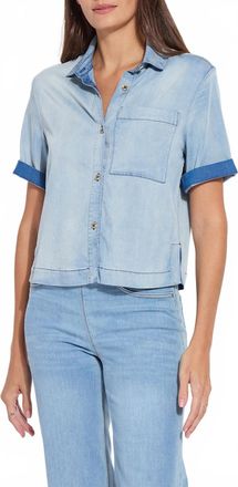 Lyssé Womens Bianca Chambray Top In Blue