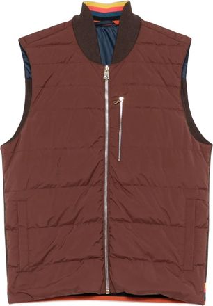 Paul Smith Gilet con zip e parte frontale trapuntata - Marrone