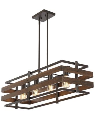 Jonathan Y Designs Jonathan Y Horizon 34In 4-Light Rustic Farmhouse Iron Led Pendant