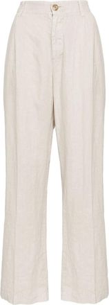 James Perse Pantaloni in lino con pieghe - Toni neutri