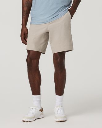 Vuori Clothing Aim Shorts 8 | Khaki Houndstooth Linen Texture | 28 Khaki Houndstooth LT