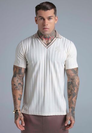 Siksilk Mens Ecru Polo T-Shirt XL