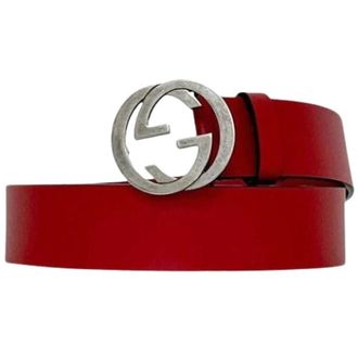 Gucci Pre-owned Standard riem - Heren - Vintage Accessoires - Rood - ONE Size - Leer - Vintage