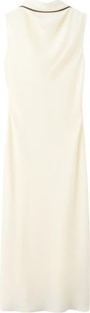 Mango Vestido Tie Back Sleeveless Midi Dress in Vanilla at Nordstrom, Size 4