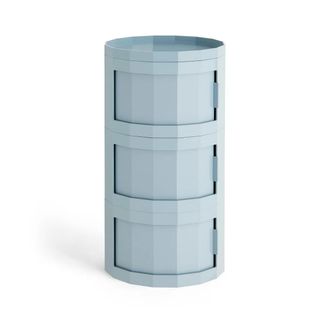 HAY Facet Cabinet 30 mit F&uuml;ssen und Rollen, misty blue