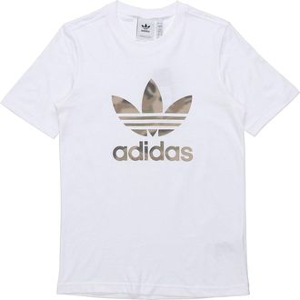 adidas originals CamouflageLogo Printing Round Collar Male White GN1855