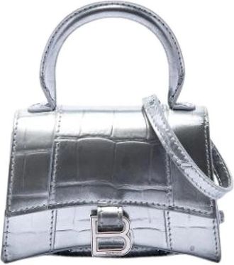 Balenciaga Pre-owned Hourglass - Dames - Vintage Mini Tas - Grijs - ONE Size - Leer - Vintage