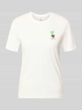 Only Slim Fit T-Shirt aus reiner Baumwolle Modell KITA in Offwhite, Gr&ouml;&szlig;e XL