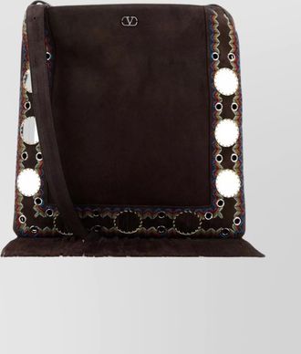 Valentino Garavani suede crossbody bag adjustable strap