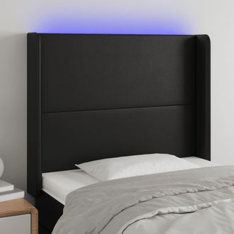 vidaXL Cabecero Con Led Cuero Sint&eacute;tico Negro 103x16x118/128 Cm Vidaxl
