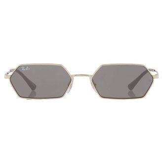 Ray-Ban Yevi Dark Grey Mirror Hexagonal Unisex Sunglasses RB3728 92136V 58