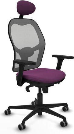 Piqueras y Crespo Piqueras Y Crespo - Jorquera Sincro Malla Gris Similpiel Morado Brazos 3d Base Nailon Cabecero Fijo Ruedas 65mm Engomada