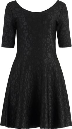 Versace Womens Jacquard Knit Mini-dress - Black viscose - Size EU 36 (Womens)