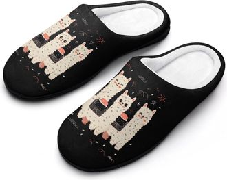 Generic Alpaca Sushi Mens House Slippers Memory Foam Washable Cotton Slip on Home Shoes