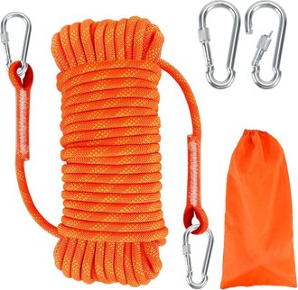 OEM Cuerda De Escalada Con 2 Mosquetones, Cuerda De Seguridad Para Exteriores, Cuerda De Rescate, Cuerda De Monta&ntilde;ismo Para Supervivencia En Emergencias, 