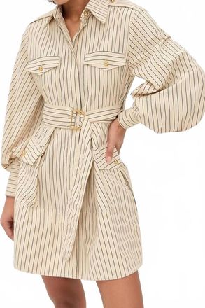 Zimmermann Utility Mini Dress In Almond Stripe