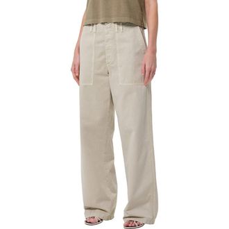 A Gold E Yuna Low Rise Wide Leg Utility Pants in Pumice at Nordstrom Rack, Size 29