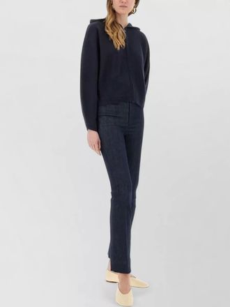 Theory hooded knit sweatshirt zipper detail