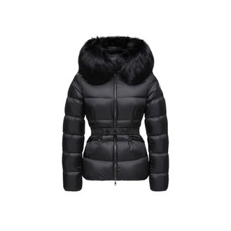 Moncler Moncler Boed Hooded Shearling-trimmed Short Down Jacket, Women, Black, Size: 00