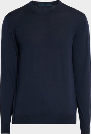 Kiton Mens 14 Micron Wool Crewneck Sweater