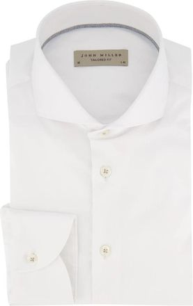 John Miller Wit Business Overhemd Wide Spread Kraag - Heren - Zakelijke Overhemden - Wit - 3XL - Katoen - Overhemden