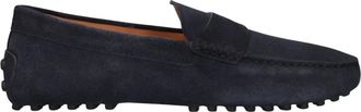 Tod's Schoenen Exclusives Moc. Lettering Filo Gommino 22l - Heren - Loafers - Blauw - 44 EU - Su&egrave;de - Schoenen