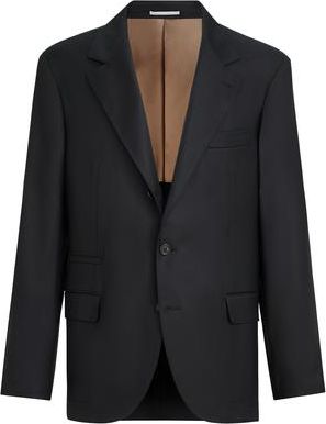 Brunello Cucinelli Super 150s virgin wool four season batavia twill blazer in Black at Nordstrom, Size 54 It