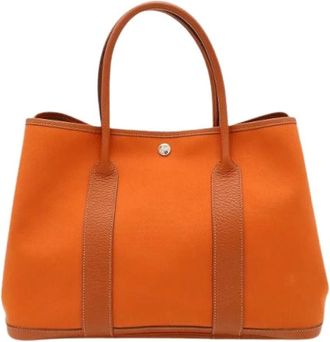 Herm&egrave;s Pre-owned Canvas Tote Bag - Dames - Vintage Shopper - Oranje - ONE Size - Vintage