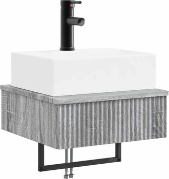 vidaXL Lavabo De Lavado Montado En La Pared Sonoma Gris Vidaxl