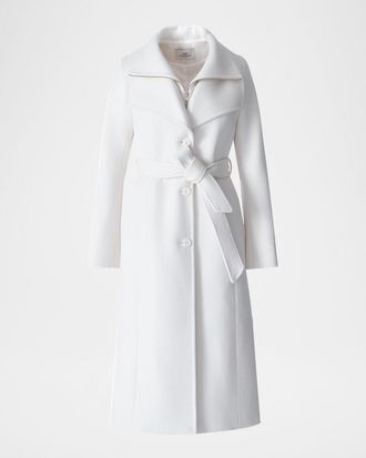 Soia & Kyo Ilana-U Belted Wool-Blend Coat with Bib