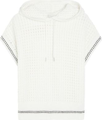 Varley Vittoria Hooded Open-knit Cotton Jumper - White - Xxs (UK4 / Xxs)