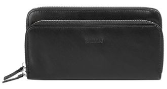 Bagan Geldb&ouml;rse BAGAN, Damen, schwarz, Leder, gl&auml;nzend, Kleinlederwaren Geldb&ouml;rse, echt Leder