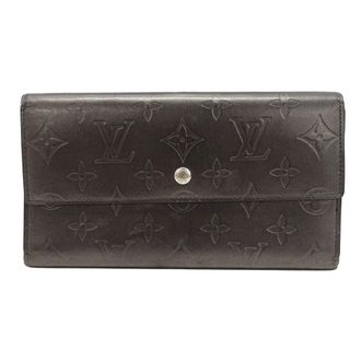 Louis Vuitton Black Noir Monogram Mat Long Wallet (Bi-Fold) (Pre-Owned)