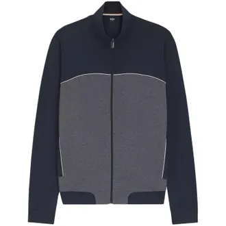 HUGO BOSS Heren Track Jacket met contrasterende biezen (Donkerblauw)