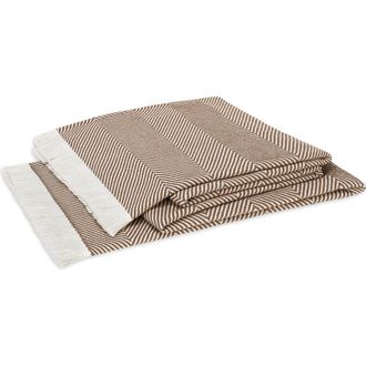 Matouk Leo Fringed Throw Blanket in Mocha at Nordstrom