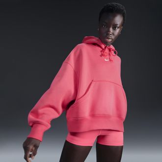 Nike Womens Nike Sportswear Phoenix Fleece Over-Oversized Pullover Hoodie in Pink | DQ5858-629