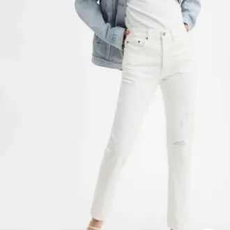 Levi's Premium 501 Skinny Jeans In White, Cream