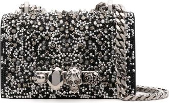 Alexander McQueen mini jewel satchel bag - women - Calf Leather/Brass - One Size - Black
