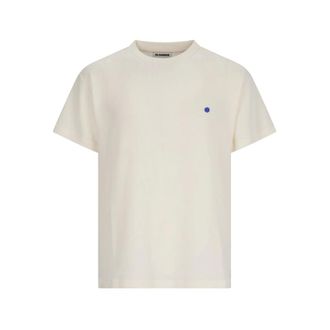 Jil Sander T-Shirt CN SS EMB - Heren - Tops - Wit - Maat: L Katoen
