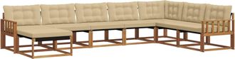 vidaXL Conjunto De Sof&aacute;s De Exterior 8 Uds. Natural Y Beige Vidaxl