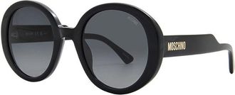 Moschino Sunglasses Round Full Rim, Black Frame And Dark Grey Gradient Lens Mos125/s08079O