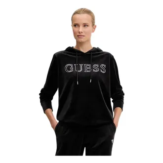 Guess Dames, Sweatshirts & Hoodies, Zwart, Maat: XS Velours
