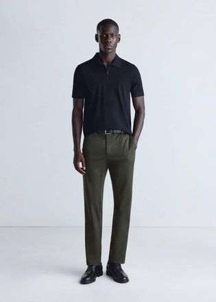Mango Pantaloni slim-fit misto lana termoregolatori kaki - Uomo - 44 - MANGO MAN