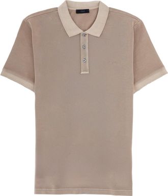 Fay Beige Shirt Collar Polo