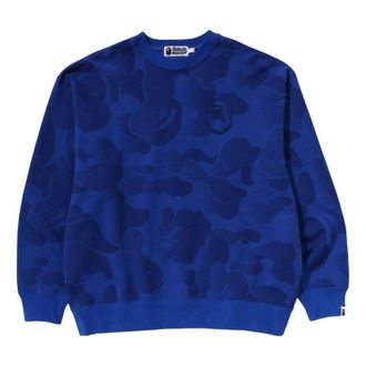 A Bathing Ape Ink Camo Ape Head Badge Crewneck Blue 1K30-113-304-BLUE