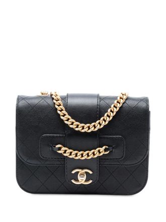 Chanel 2018 Quilted Calfskin Front Chain Flap crossbody bag - Nero