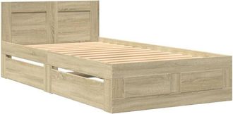 vidaXL Bed Frame with Headboard without Mattress Sonoma Oak 90x200 cm Vidaxl